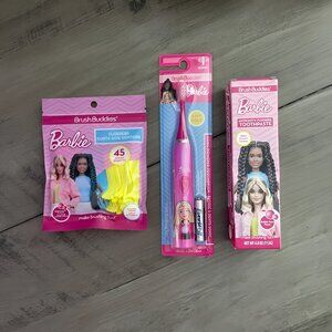 NEW 3Pc Barbie Sonic Powered Toothbrush Toothpaste & Flosser Set